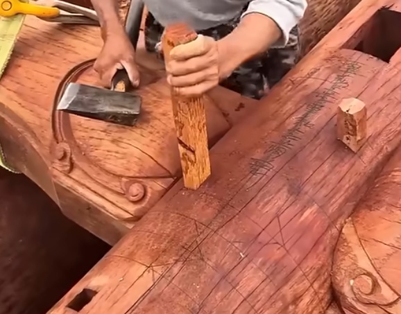 Traditional mortise and tenon joinery used in woodworking