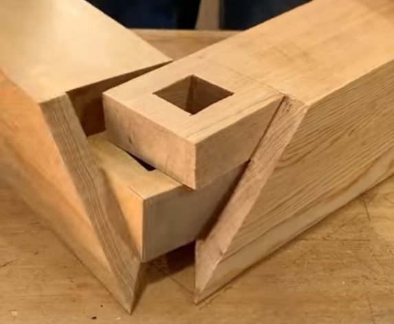 Exploded view illustrating how mortise and tenon joint fits together